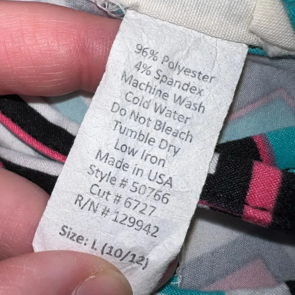 Btween Girls Dress Chevron Print Knee Length Teal Black Pink White Large 10 12
